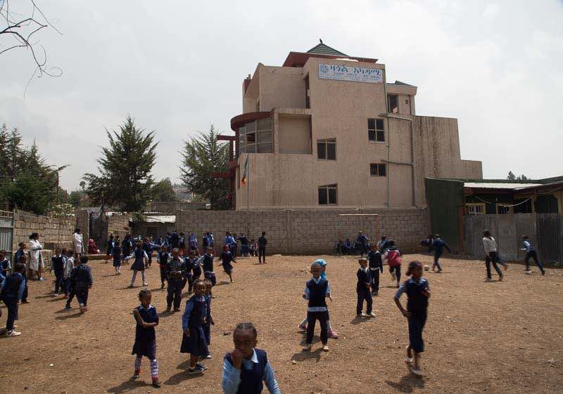 primary and secondary school playground in Addis Ababa, Ethiopia near Ayat